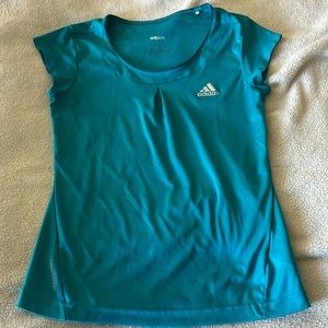 Adidas Blue Green Sports, Workout T-Shirt - Ladies Small